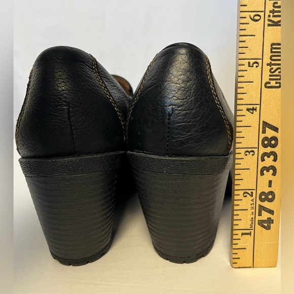 NWOT - b.o.c Leather Slide On Clog Style Shoes w. Block Heels - Black - Sz 10 - Picture 10 of 13